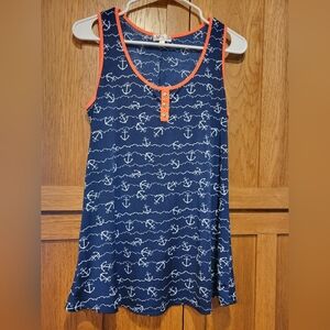 Rue Juju Maternity Nautical Tank. Size Medium